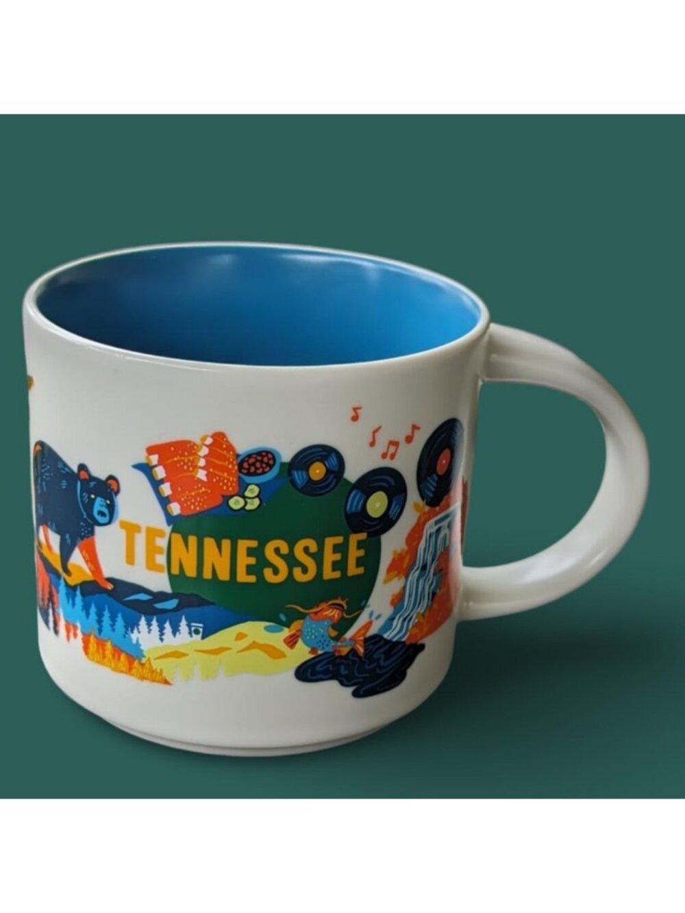 Tennessee State Mug 14oz - Large Green Coffee Cup, Perfect for Collectors